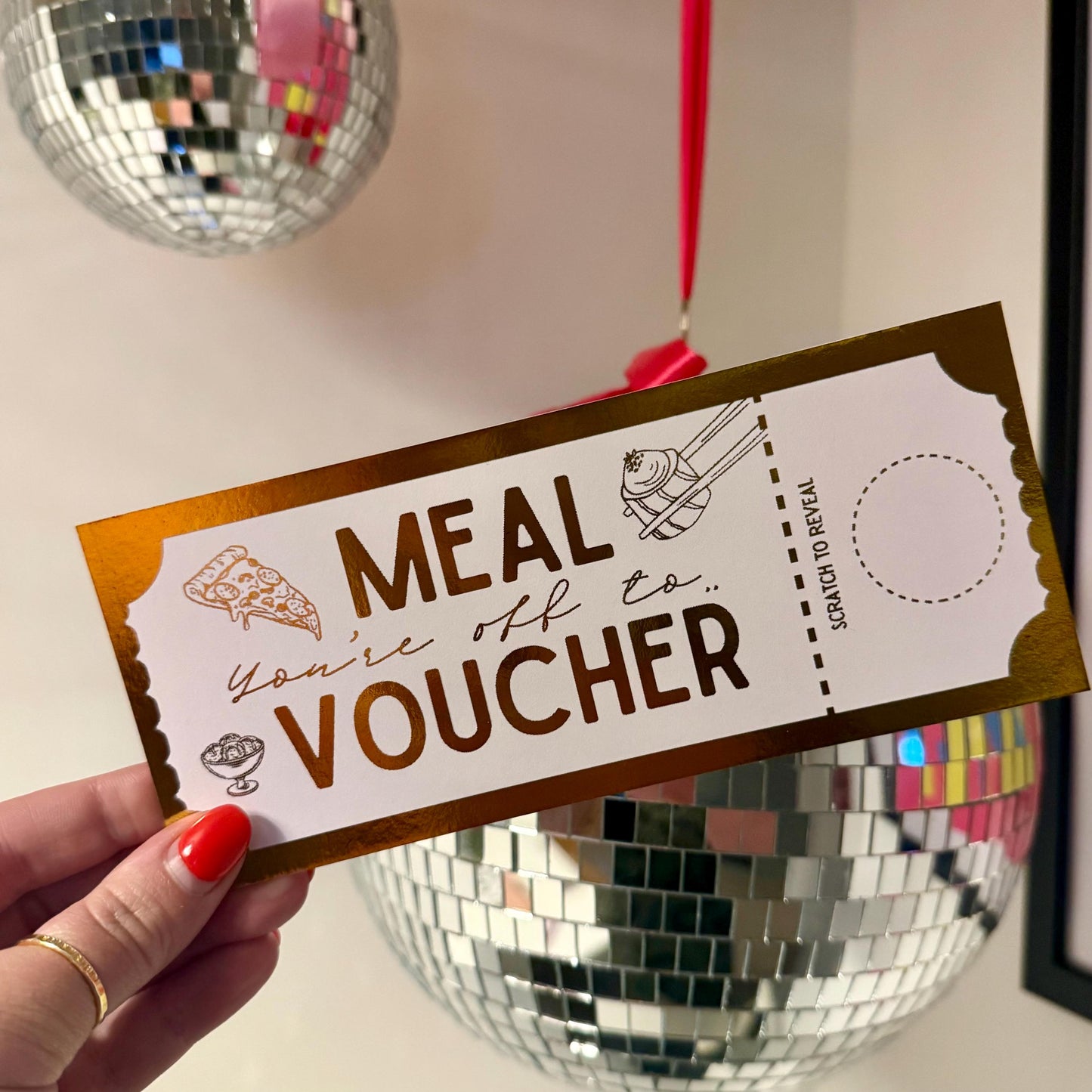 Meal Voucher Printed Ticket with Scratch to Reveal