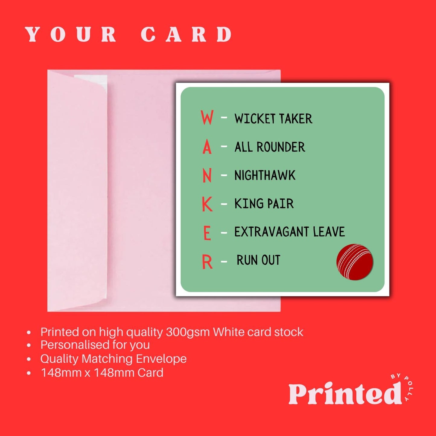 Cricket Wanker Card