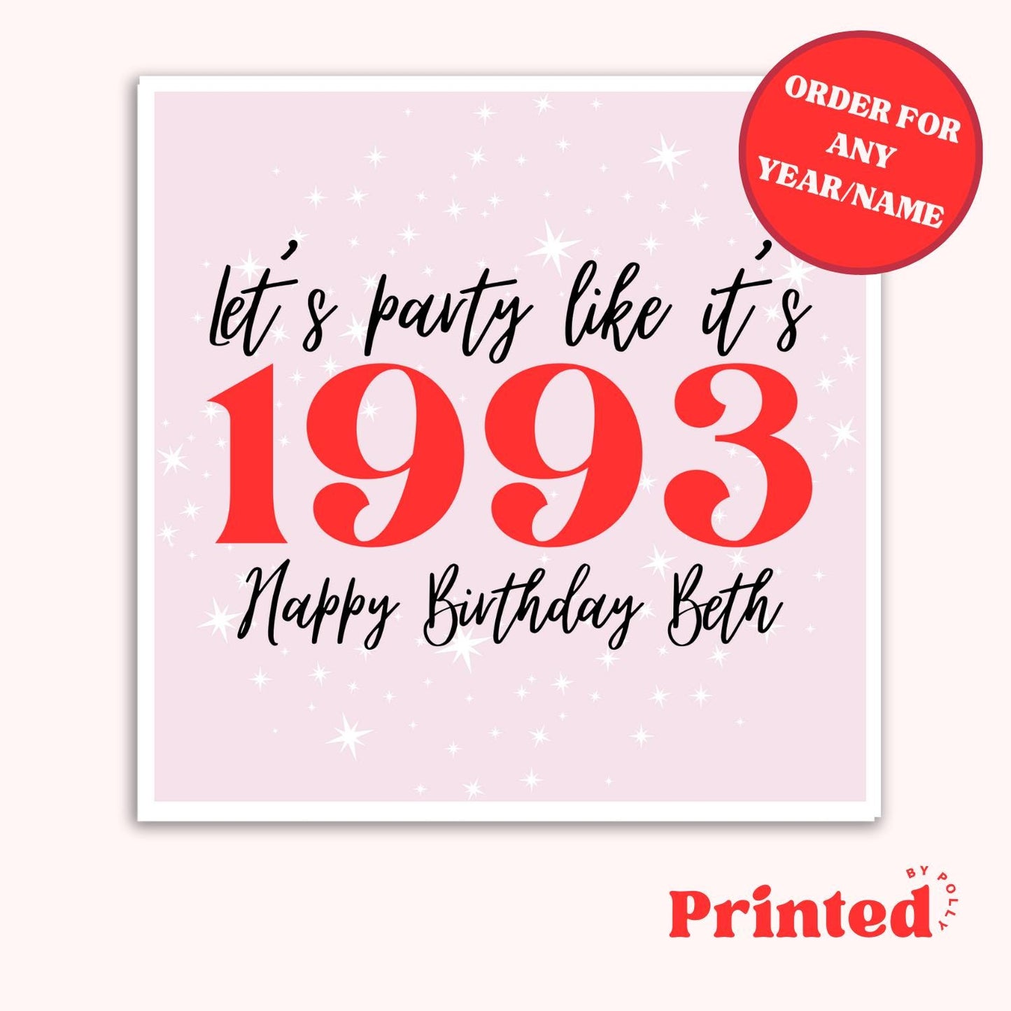 Let's Party Like Year Birthday Card