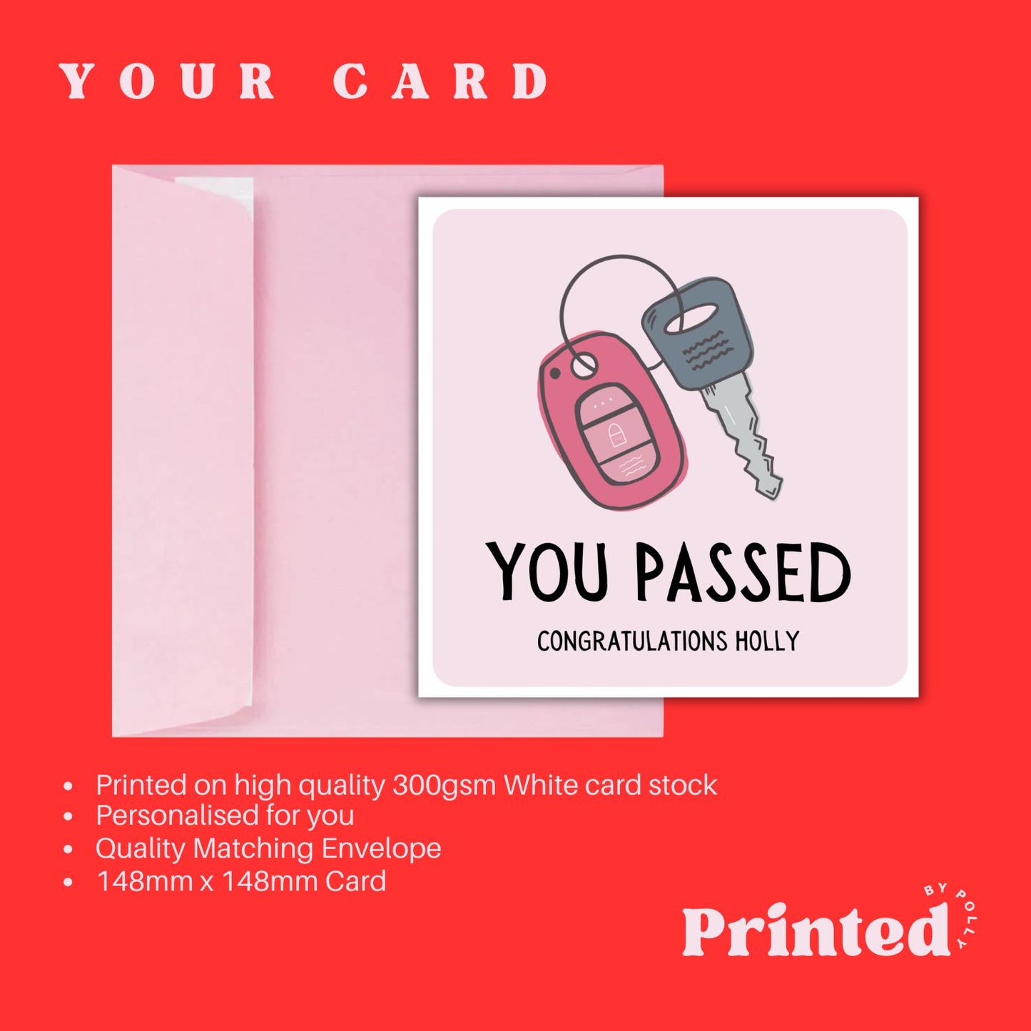 Congratulations Personalised You Passed your Driving Test Card