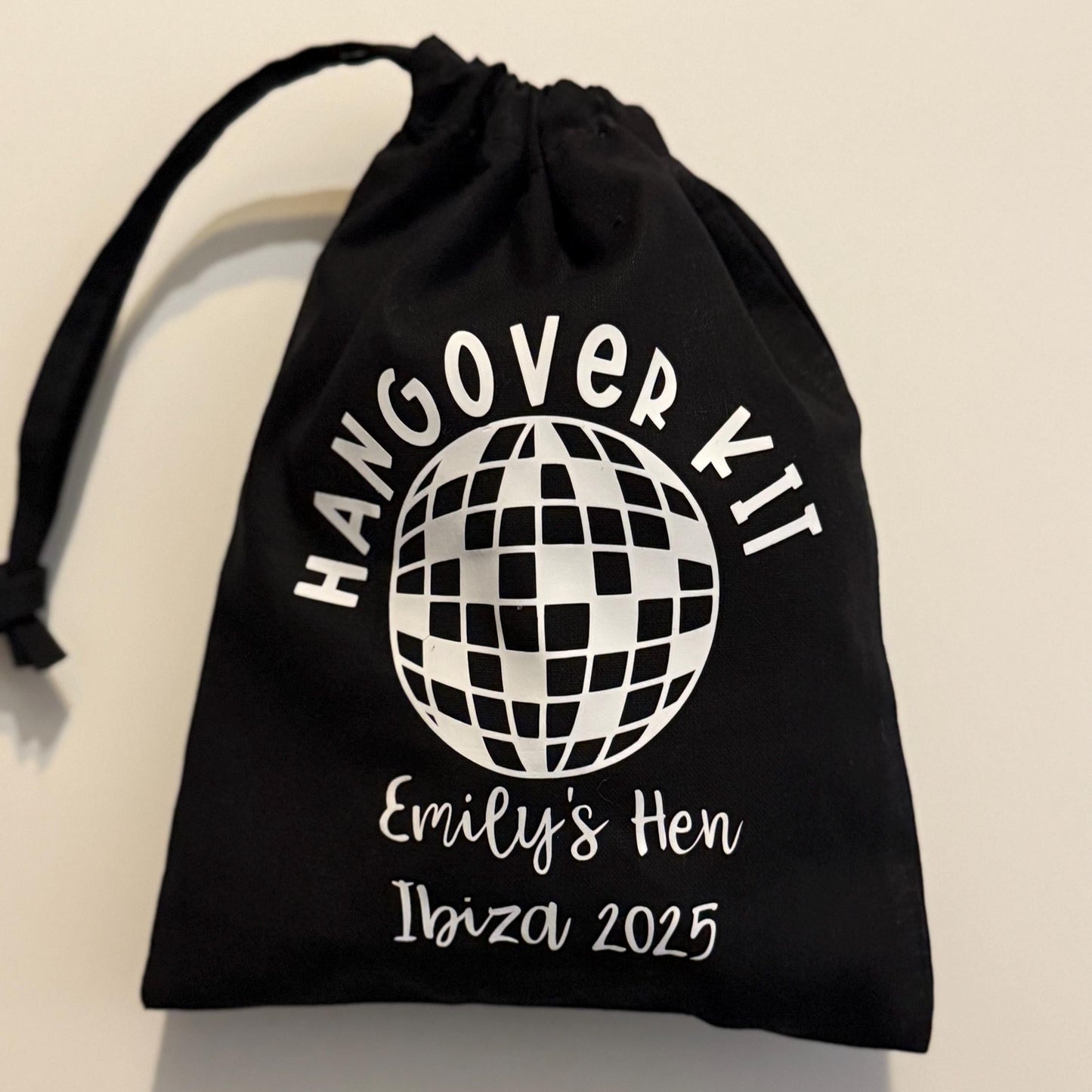 Hangover Kit Black Cotton Bag