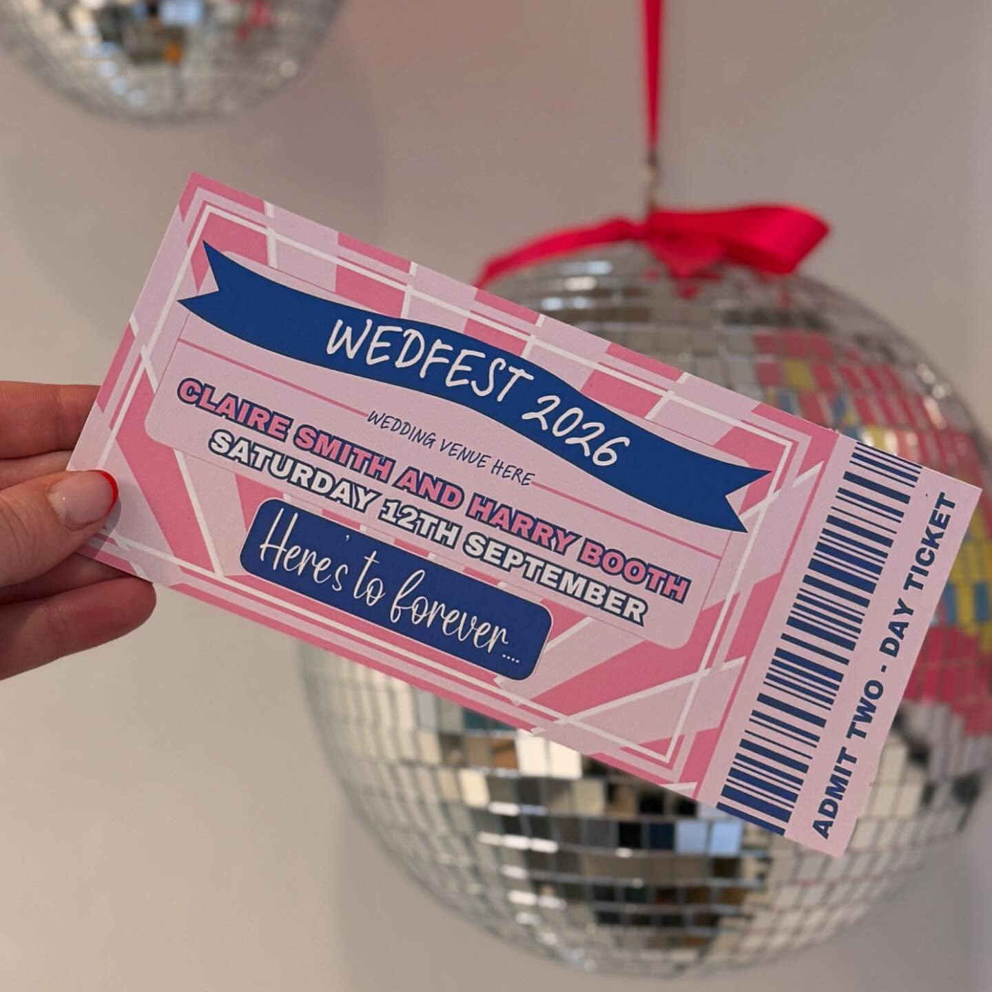 Festival Music Themed Wedding Invites