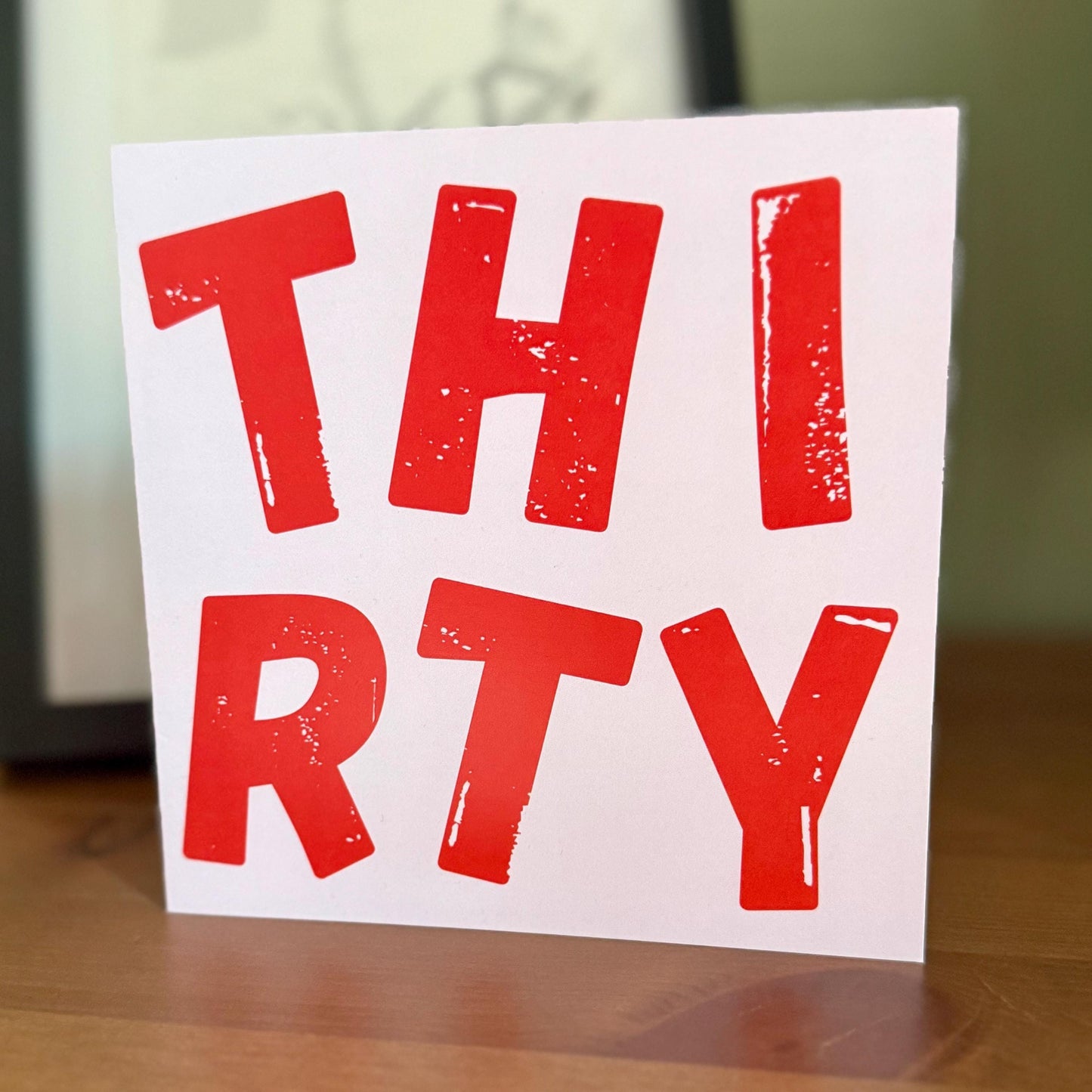 Bright Red Thirty Birthday Card