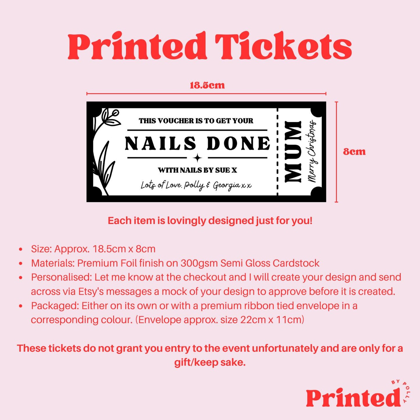 Beauty Printed Ticket