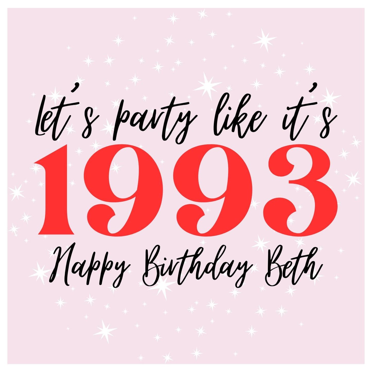 Let's Party Like Year Birthday Card
