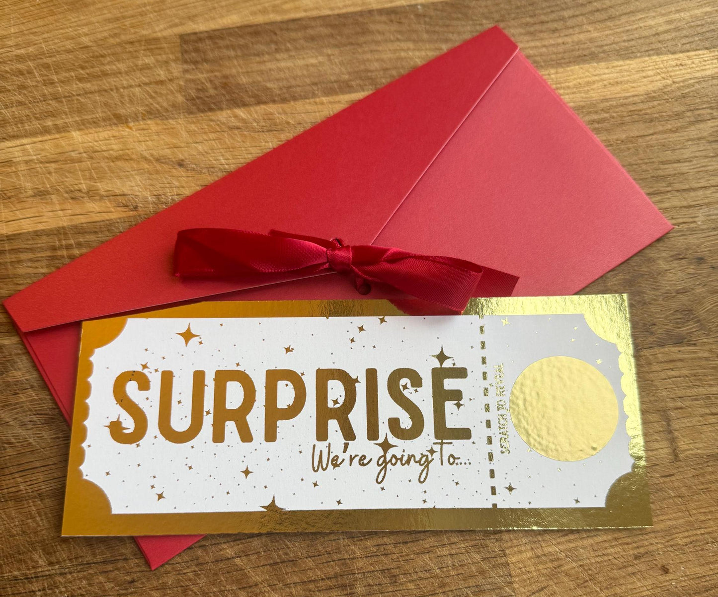 Surprise Printed Ticket with Scratch to Reveal