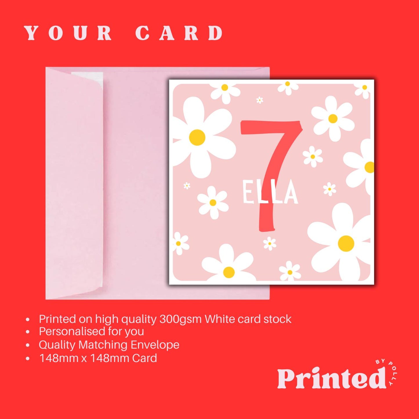 7th Personalised Birthday Card