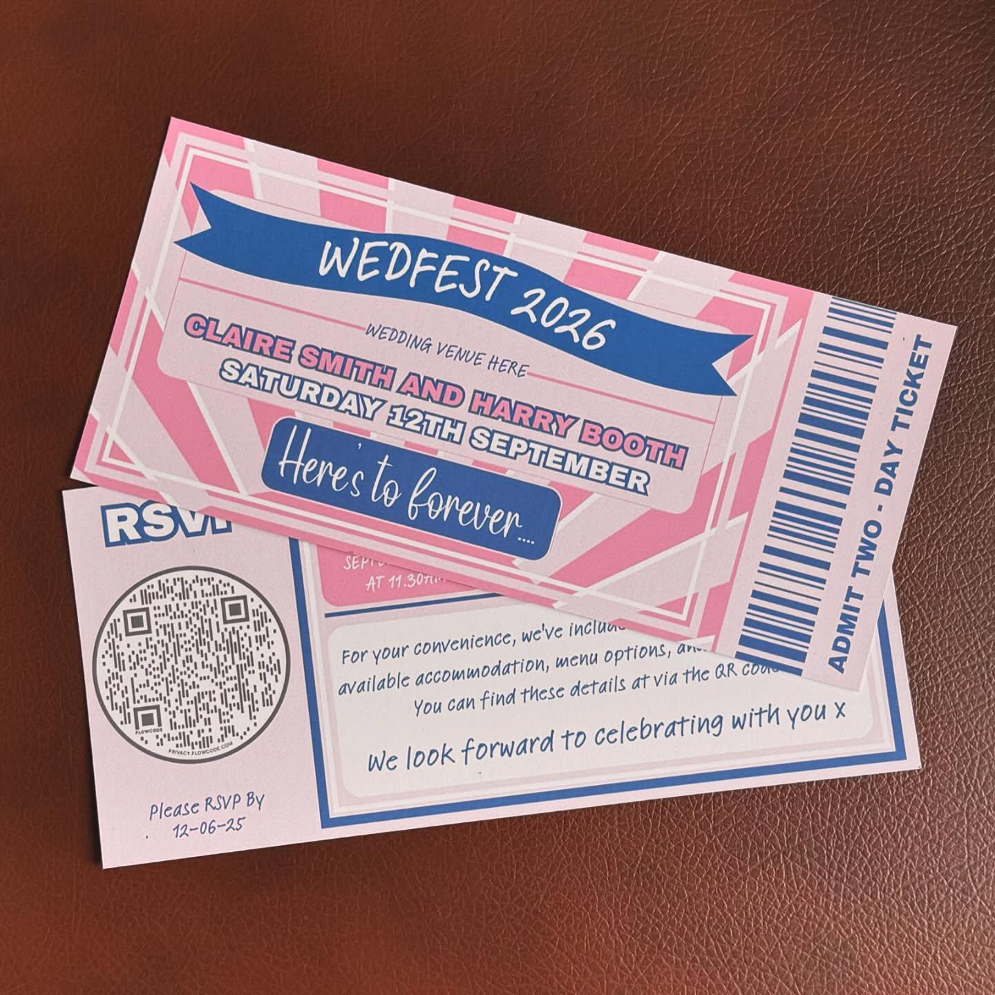 Festival Music Themed Wedding Invites
