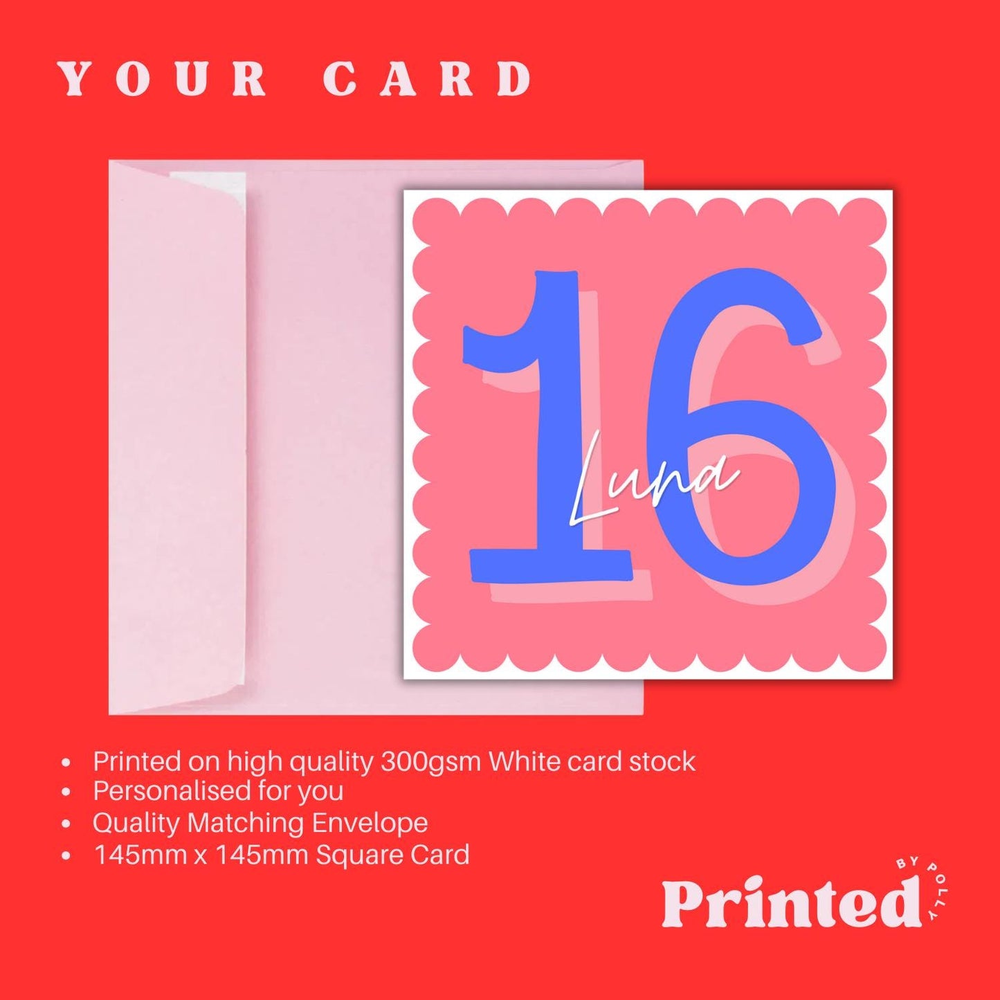 16th Personalised Birthday Card