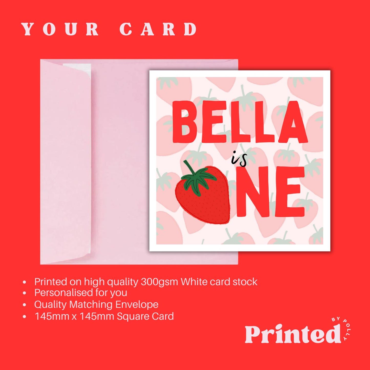 Berry 1st Birthday - 1st Personalised Birthday Card