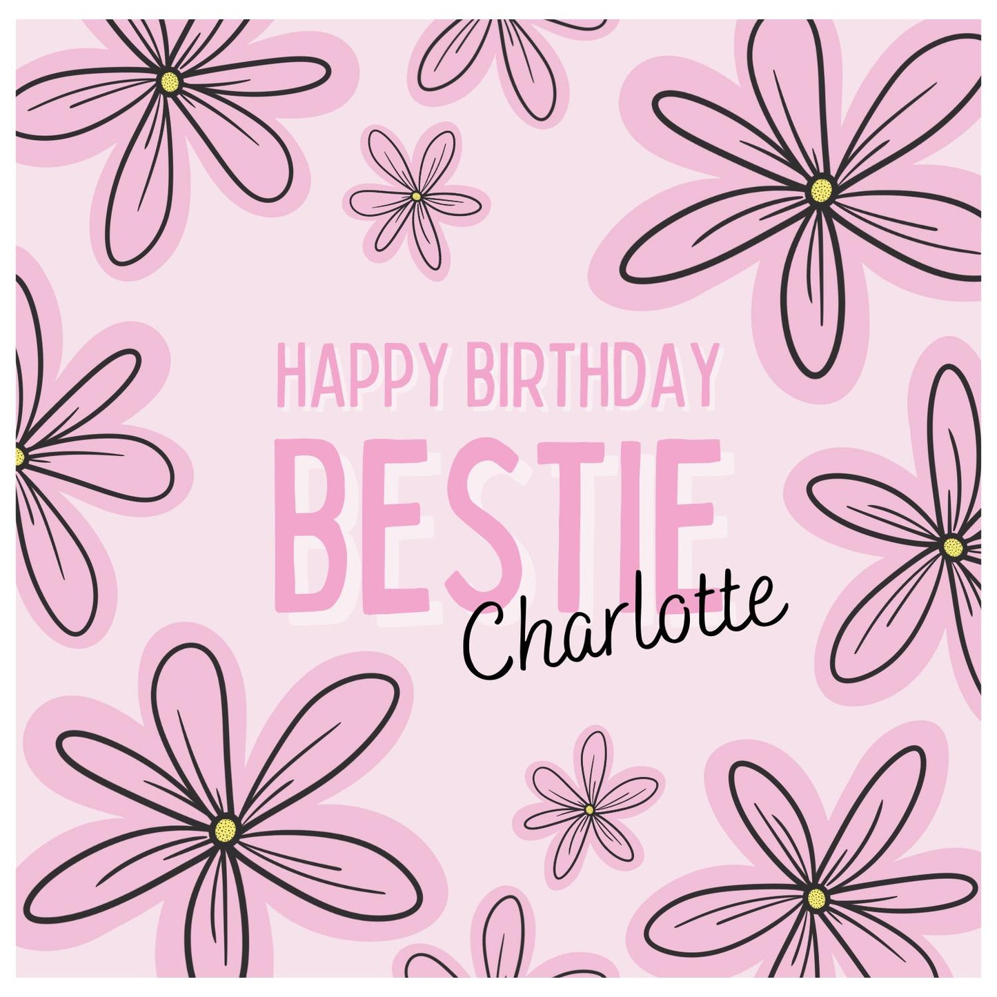 Happy Birthday Bestie Personalised Card