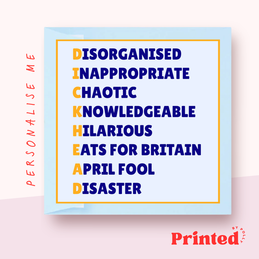Personalised acrostic card - Create your own!