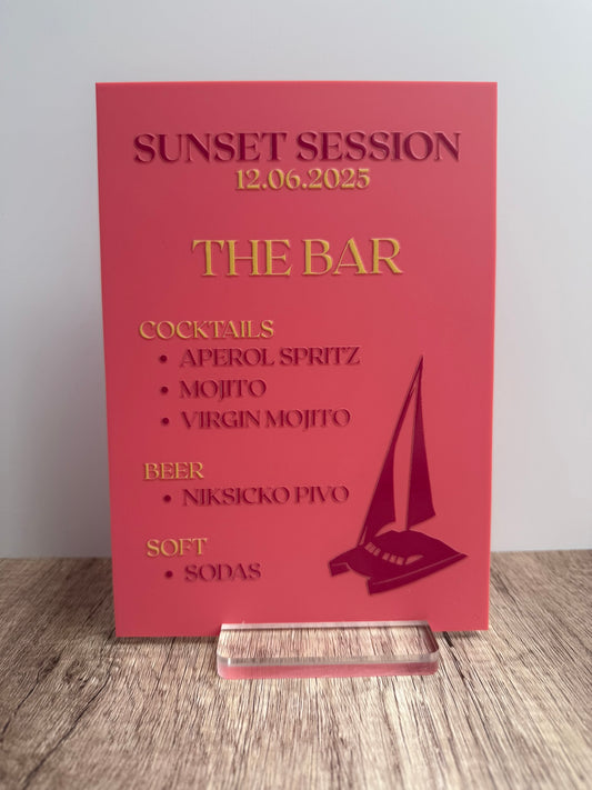 A5 Acrylic Sign