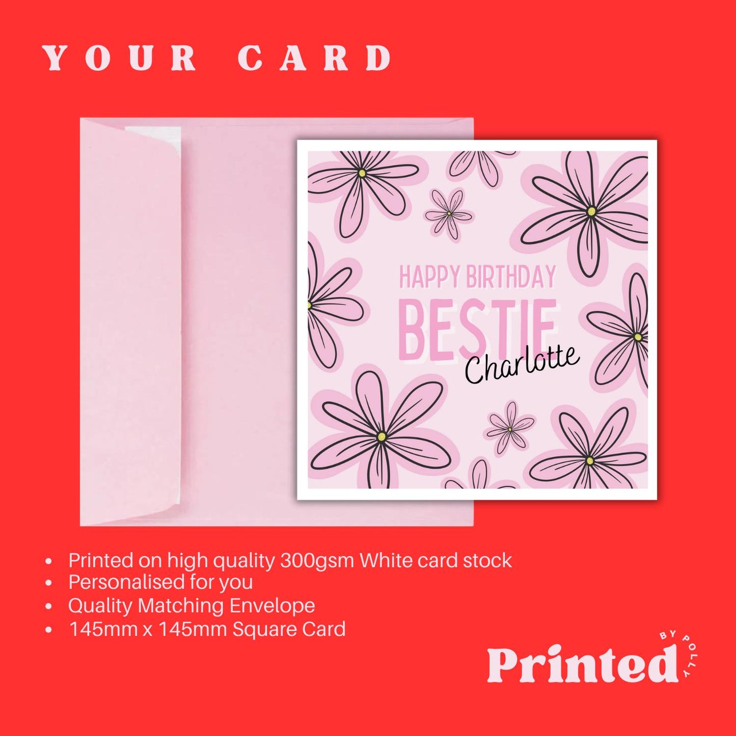Happy Birthday Bestie Personalised Card