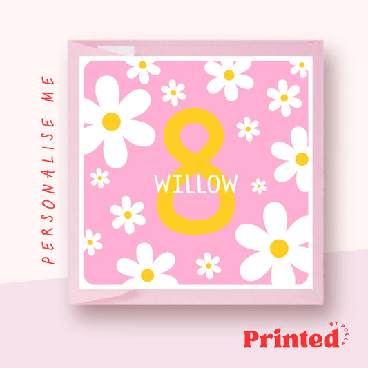 8th Personalised Birthday Card